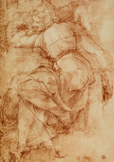 Study for the Libyan Sibyl on the vault of the Sistine Chapel (Michelangelo) by Michelangelo Buonarroti